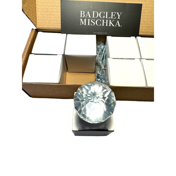 Badgley Mischka Round Crystal Drawer Knob Cabinet Door Pull Set of 8 - Picture 4 of 7